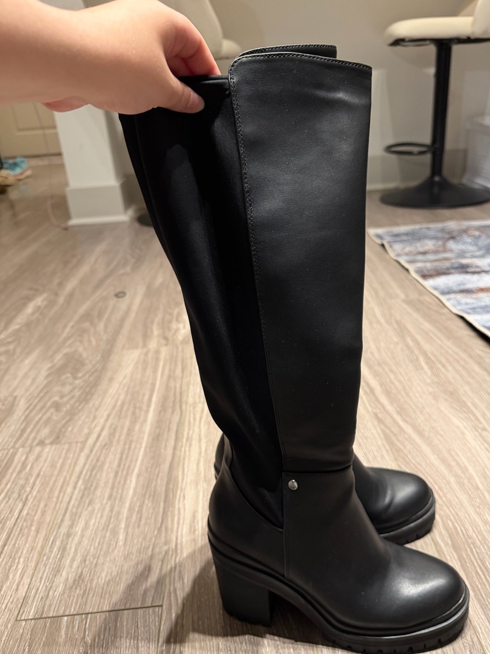Women's Black Knee-High Platform Boots